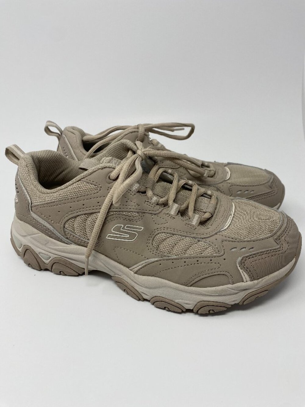 Skechers D'Lites Shoes Sneakers Womens 10 Taupe Running Walking Memory Foam